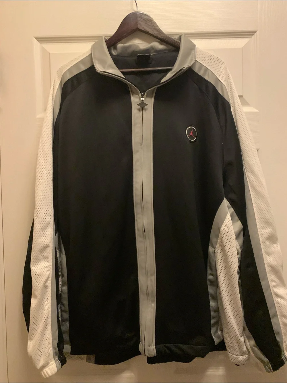 Vintage Jordan NWOT Y2K Full-Zip Jacket-Black Gray White Mesh Jumpman Men’s XXXL